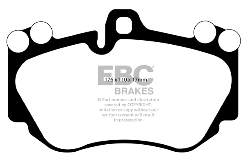 EBC 05-10 Lamborghini Murcielago 6.5 (4 Pad set)(Cast Iron Rotors) Redstuff Front Brake Pads - DP31905C