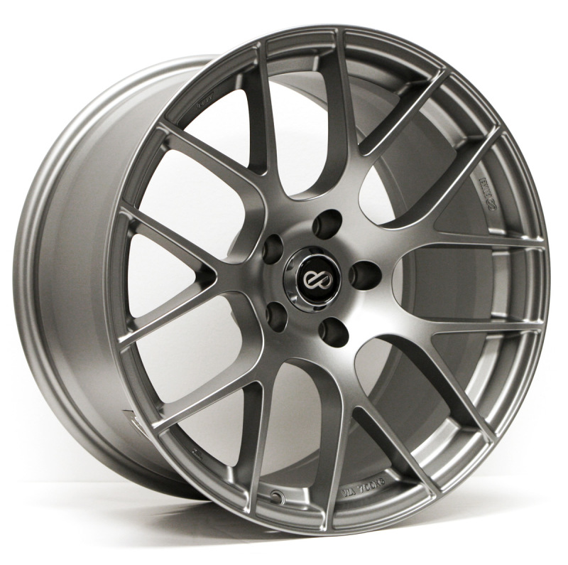 Enkei Raijin 18x8 45mm Offset 5x112 Bolt Pattern 72.6 Bore Diamter Titanium Gray Wheel *Min Qty 40* - 467-880-4445GM