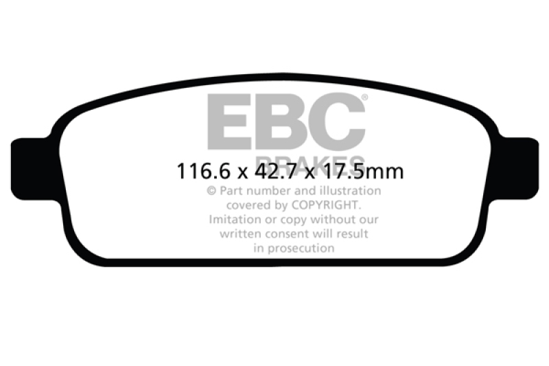 EBC 13+ Buick Encore 1.4 Turbo Redstuff Rear Brake Pads - DP32066C