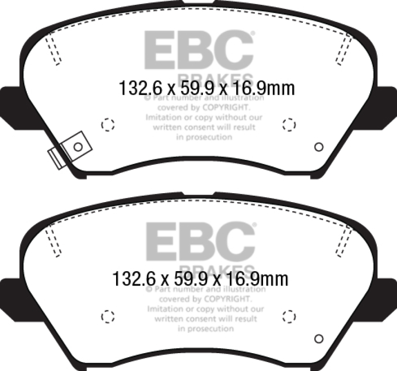 EBC 2017 Hyundai Elantra Gt 2.0L Redstuff Front Brake Pads - DP32232C