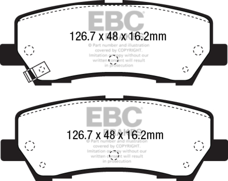 EBC 15+ Ford Mustang 2.3 Turbo Performance Pkg Redstuff Rear Brake Pads - DP33043C