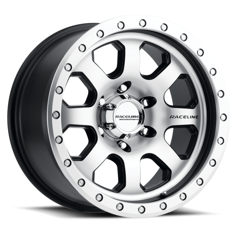 Raceline 929M Avenger 17x9in / 6x139.7 BP / -12mm Offset / 107.95mm Bore - Black & Machined Wheel - 929M-79060-12