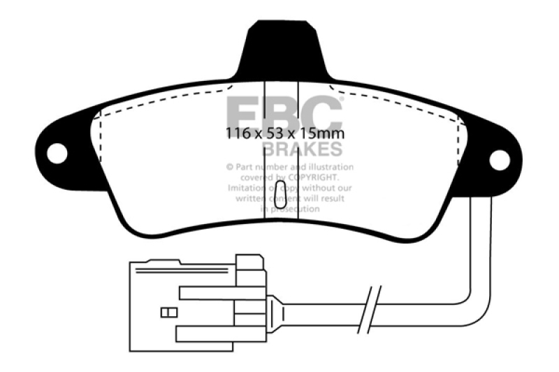 EBC 95-00 Ford Contour 2.0 Redstuff Rear Brake Pads - DP3965C