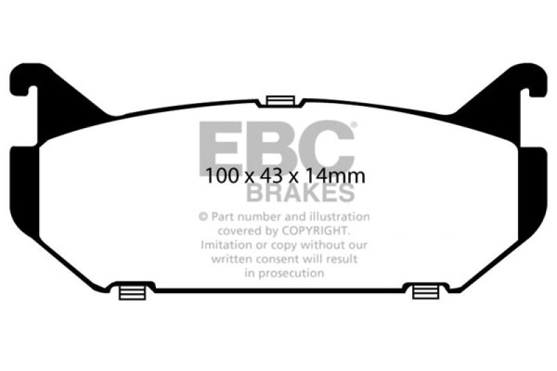 EBC 93-97 Ford Probe 2.0 16v Redstuff Rear Brake Pads - DP3972C