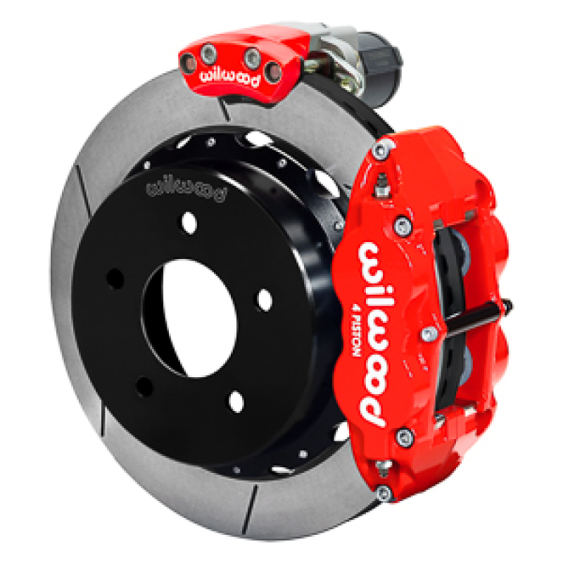 Wilwood 88-98 GM C1500 Superlite Rear Electronic Parking Brake Kit 12.88in Rotor 3.25in Offset - Red - 140-18044-R