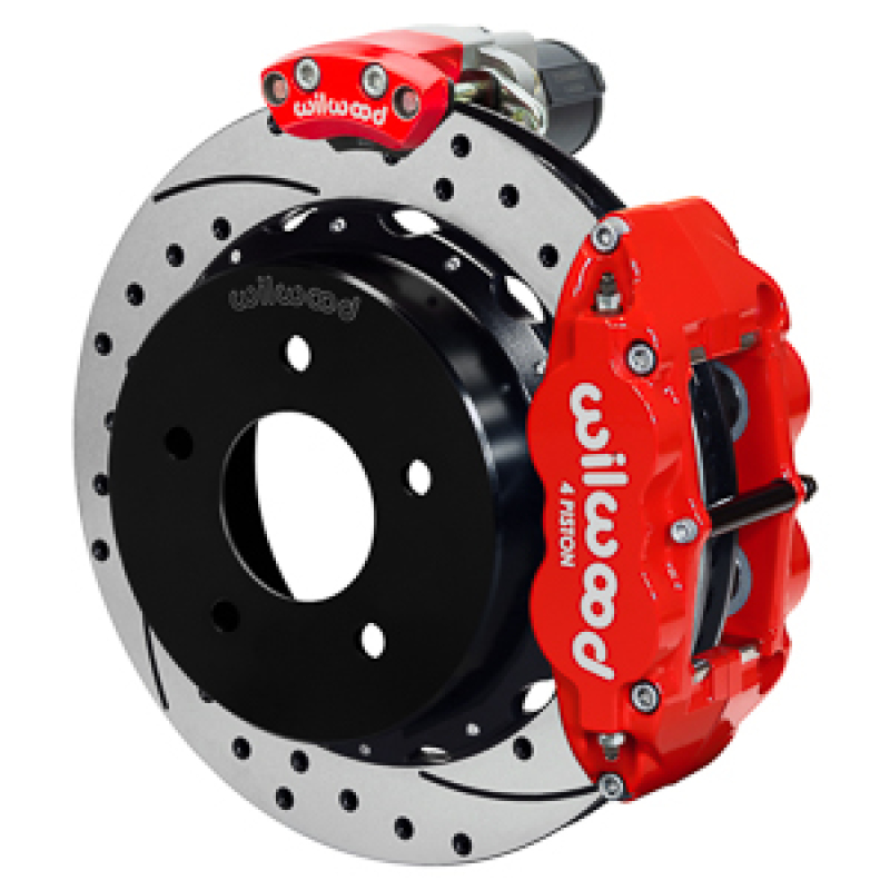 Wilwood 88-98 GM C1500 Superlite Rear Elec. Parking Brake Kit 14in SRP Rotor 3.25in Offset - Red - 140-18045-DR