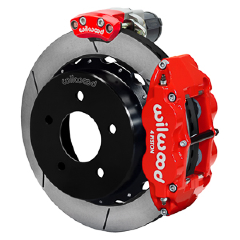 Wilwood 88-98 GM C1500 Superlite Rear Electronic Parking Brake Kit 14in Rotor 3.25in Offset - Red - 140-18045-R