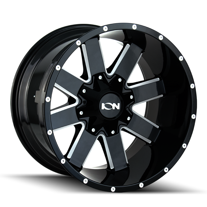 ION 141 20x12 / 8x170 BP / -44mm Offset / 125.2mm Hub Gloss Black Milled Wheel - 141-2270M