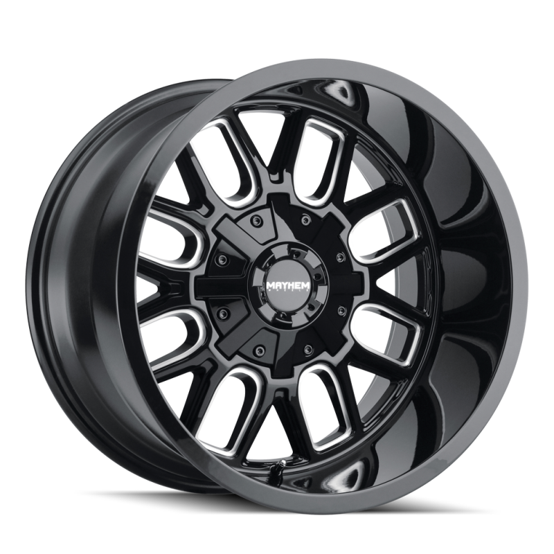 Mayhem 8107 Cogent 17x9 / 8x165.1 BP / -12mm Offset / mm Hub Gloss Black Milled Wheel - 8107-7981BM