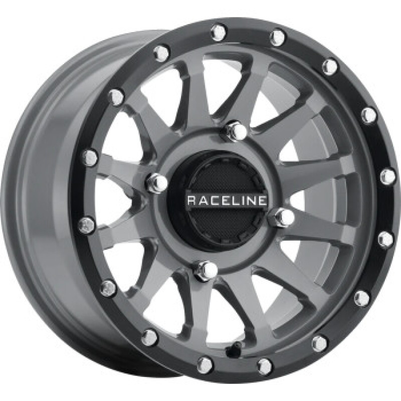 Raceline A95SG Trophy 14x7in / 4x137 BP / 38mm Offset / 110.18mm Bore - Grey & Black Lip Wheel - A95SG-47037+38
