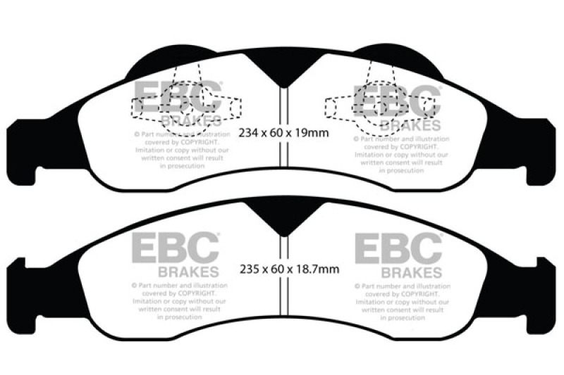 EBC 07-09 Ford Expedition 5.4 2WD Yellowstuff Front Brake Pads - DP41803R