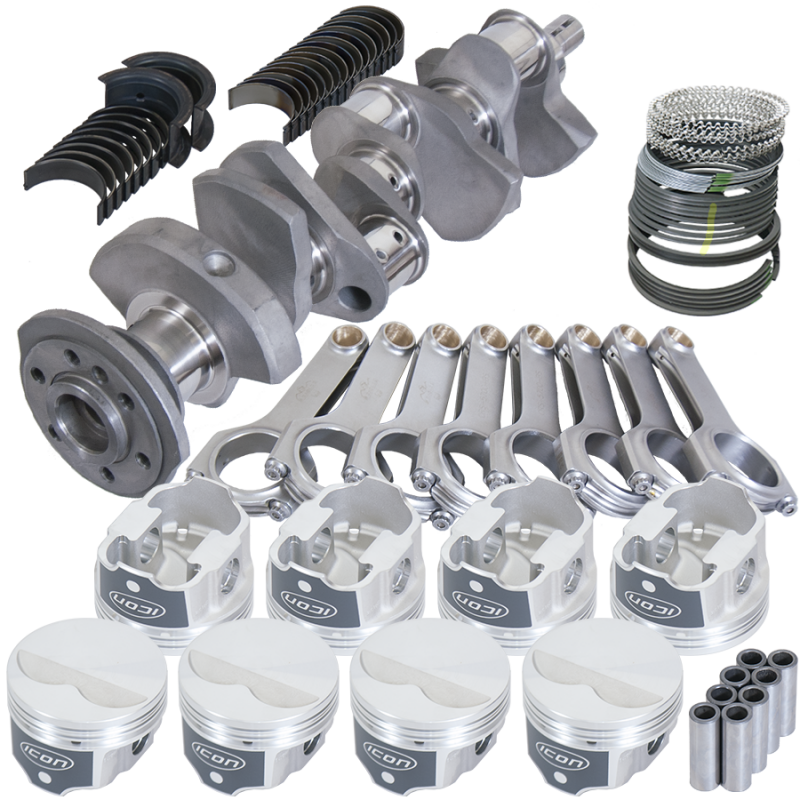 Eagle Chevy 350 3.480in Crank 5.700in H-Beam -3.7cc Flat Top 4.030in Pistons Rotating Assembly - 12302030