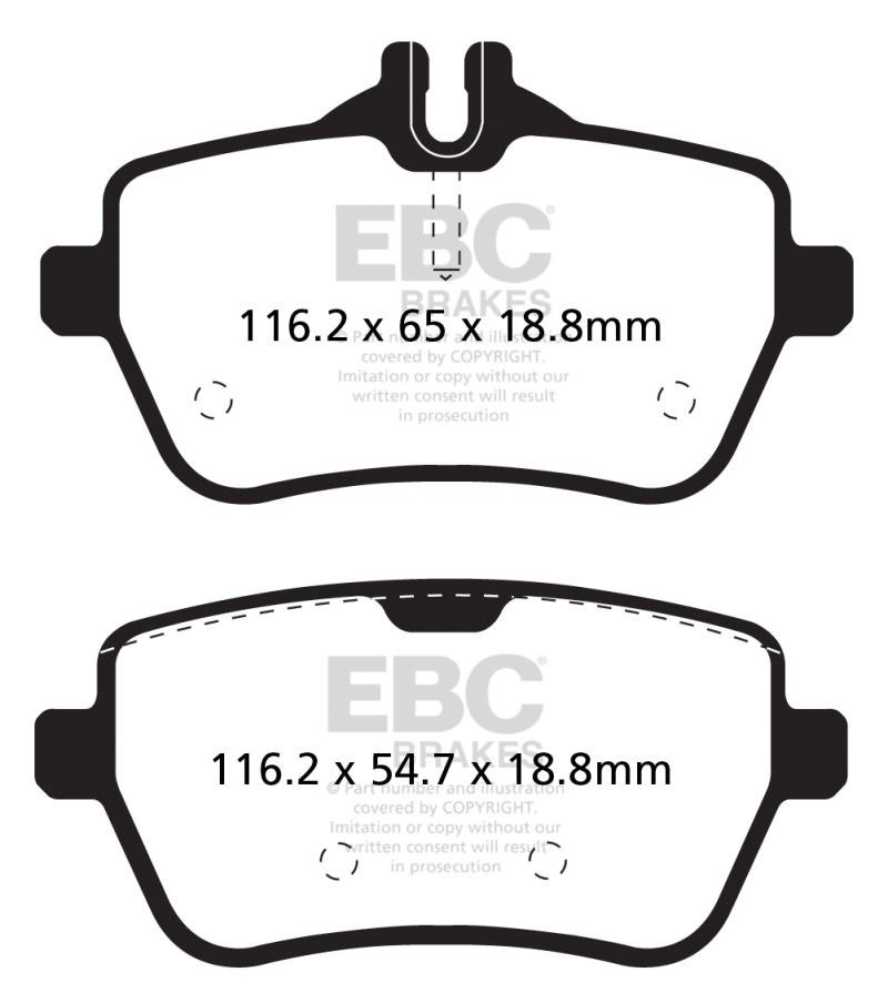 EBC 14+ Mercedes-Benz S550 4.7 Twin Turbo Yellowstuff Rear Brake Pads - DP42180R