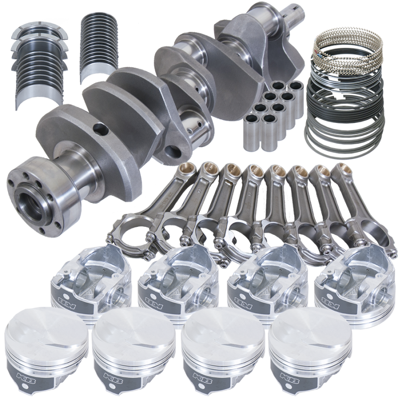 Eagle Chevy 454 1Pc 4.250in Crank 6.385in I-Beam Rods 17cc Dome 4.350in Pistons Rotating Assembly - 18023L100