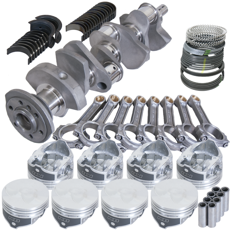 Eagle Chevy 350 1Pc 3.480in Crank 6.000in I-Beam Rod -7cc Flat Top 4.030in Pistons Rotating Assembly - 62005L030