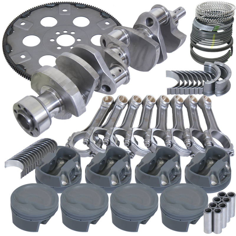 Eagle Chevy 350 1Pc 3.750in Crank 6.000in I-Beam Rod 4.030in Pistons 168 Tooth FP Balanced Assembly - B13052L03068