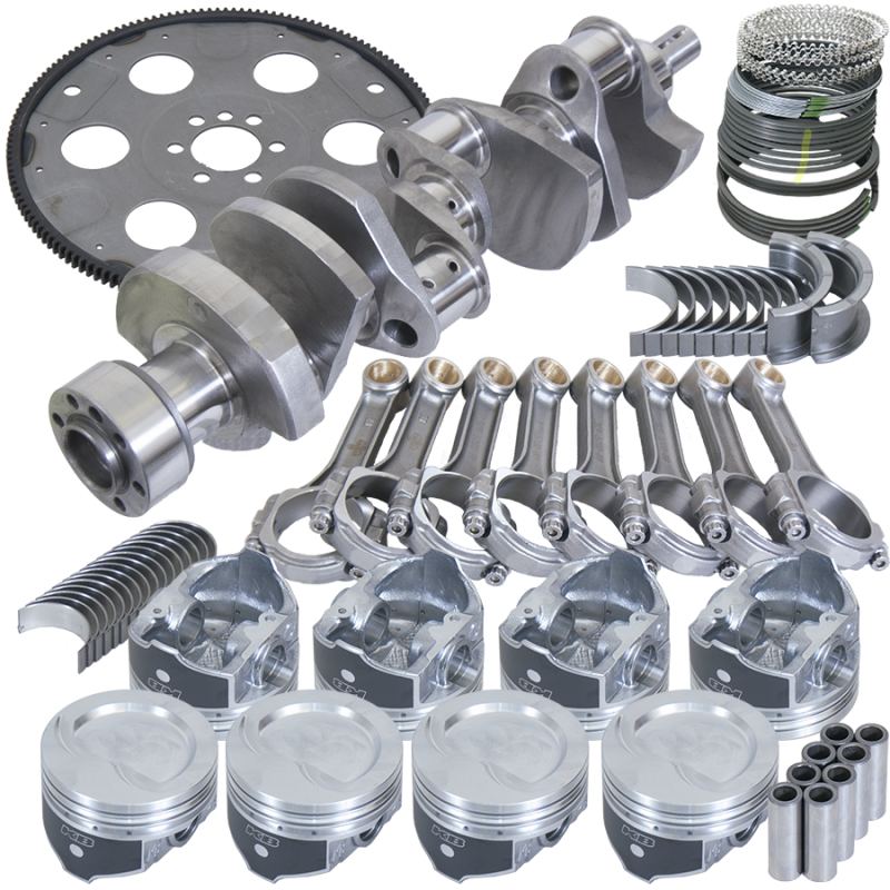 Eagle Chevy 350 1Pc 3.750in Crank 5.700in I-Beam Rod 4.040in Pistons 153 Tooth FP Balanced Assembly - B13054L04053