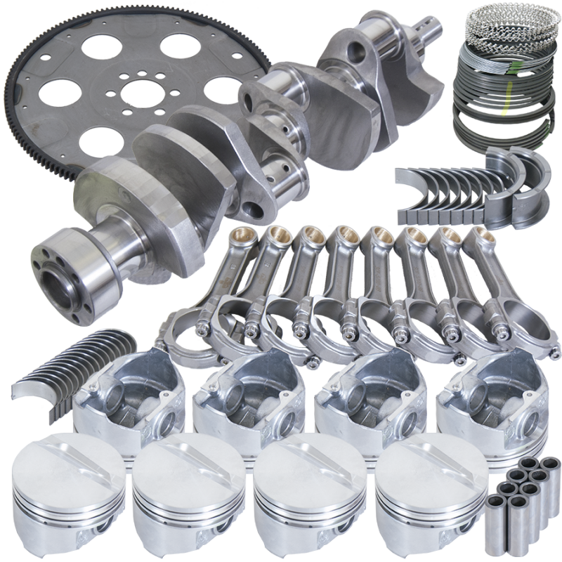 Eagle Chevy 350 1Pc 3.750in Crank 5.700in I-Beam Rods 4.030in Pistons 153 Tooth FP Balanced Assembly - B13055L03053