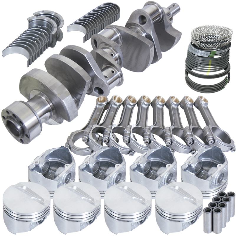 Eagle Chevy 350 1Pc 3.750in Crank 5.700in I-Beam Rods 4.040in Pistons 168 Tooth FP Balanced Assembly - B13056L04068