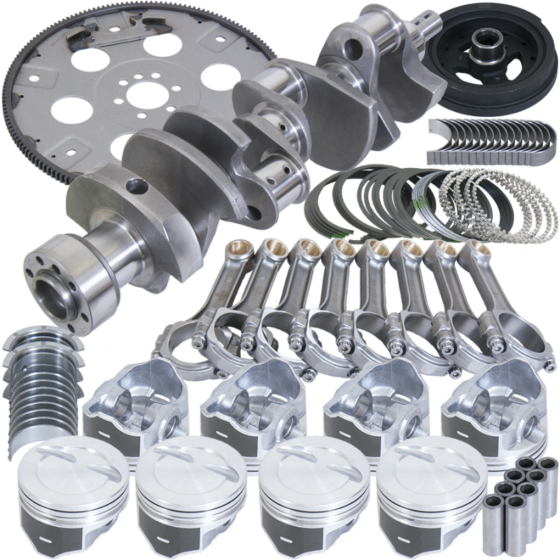 Eagle Chevy 350 1Pc 3.750in Crank 5.700in I-Beam Rods 4.060in Pistons 168 Tooth FP Balanced Assembly - B13404L06068