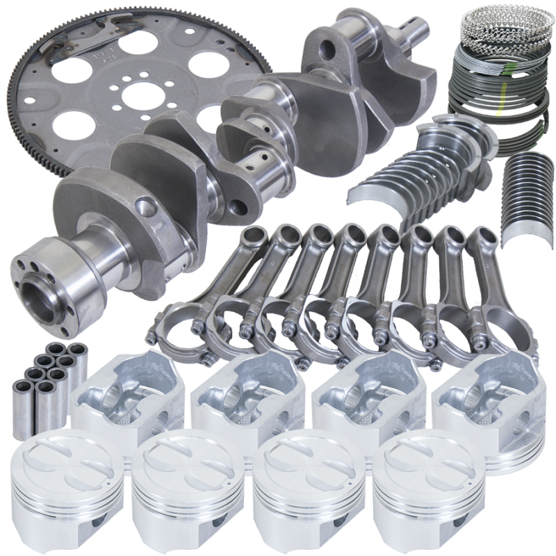 Eagle Chevy 350 1Pc 3.480in Crank 5.700in I-Beam Rods 4.040in Pistons 153 Tooth FP Balanced Assembly - B15403L04053