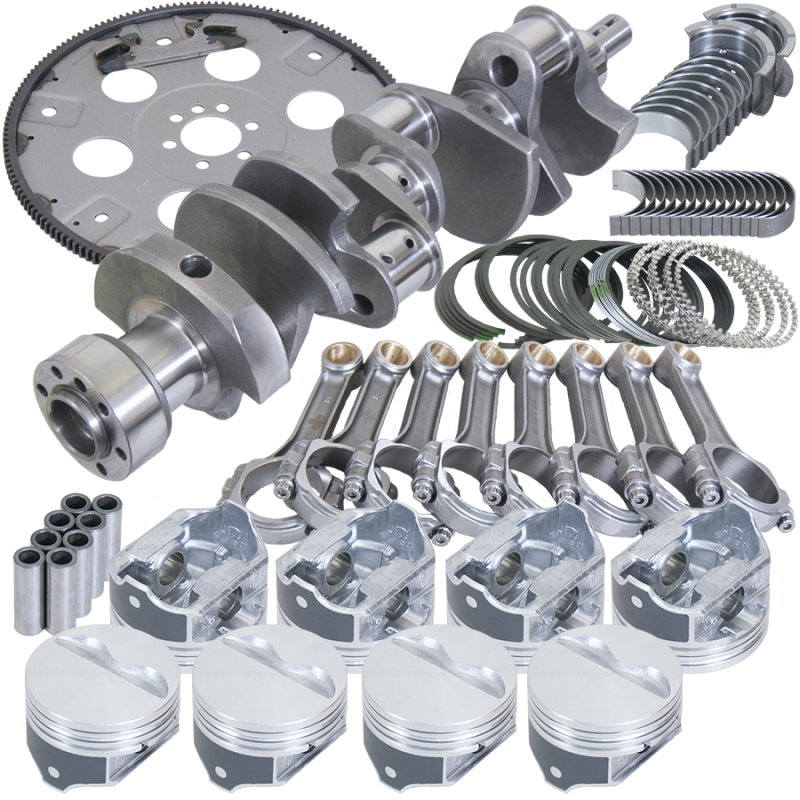 Eagle Chevy 350 1Pc 3.750in Crank 5.700in I-Beam Rods 4.000in Pistons 168 Tooth FP Balanced Assembly - B15505L00068