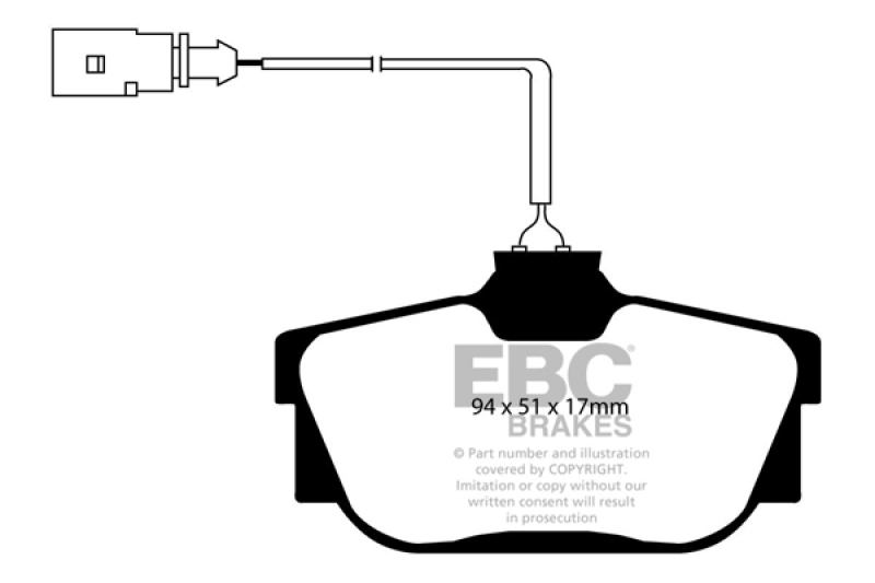 EBC 00 Volkswagen Eurovan 2.8 (ATE) with Wear Leads Greenstuff Rear Brake Pads - DP61445