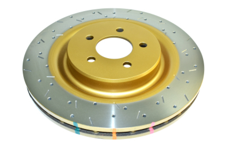 DBA 14-17 Audi RS7 Rear T3 Silver Hat Cross Drilled & Dimpled 4000 Series Rotor - DBA43003SLVXD