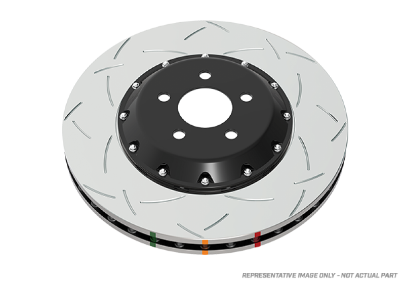 DBA 12-16 Ford Focus ST T3 5000 Series Uni-Directional Slotted Rotor Black Hat - Front - DBA52120BLKS