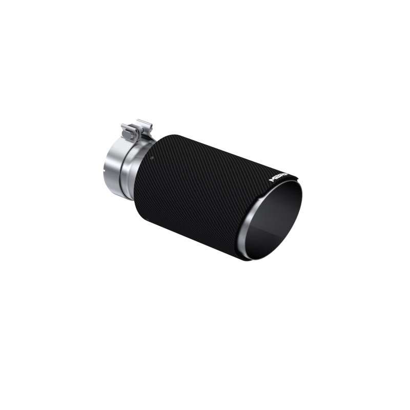 MBRP Universal Carbon Fiber Tip 6in OD/4in Inlet/12in L - Angle Cut Tip - T5072CF