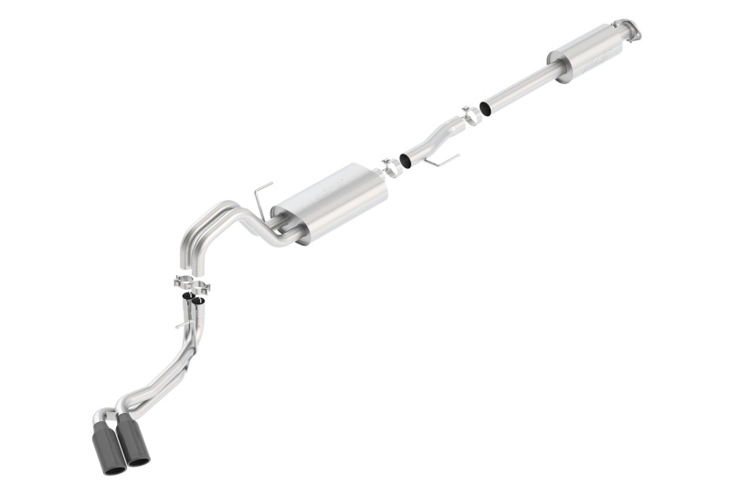 Borla 15-17 Ford F-150 2.7/3.5L V6 / 5.0 V8 2/4WD Black Chrome Angle-Cut Side Exit Catback Exhaust - 140617BC