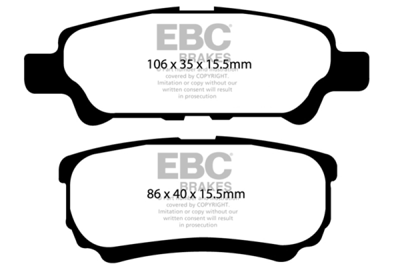 EBC 06-12 Dodge Caliber 2.4 Extra Duty Rear Brake Pads - ED91563