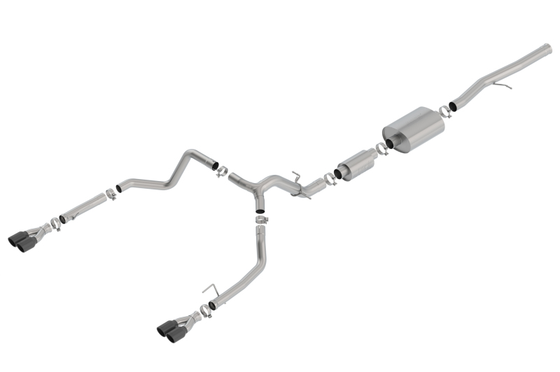 Borla 19 Chevrolet Silverado/GMC Sierra 1500 6.2L SS (S-Type) Catback Exhaust - Black Chrome Tips - 140774BC