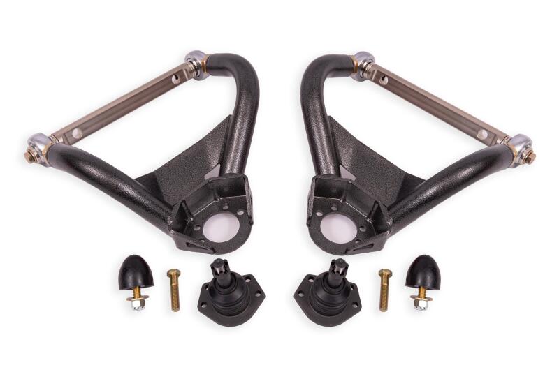 BMR 64-72 GM A-Body Adjustable Upper A-Arms Standard Ball Joint - Black Hammertone - AAU403H