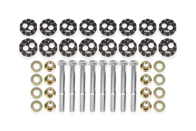 BMR 14-19 Chevrolet Corvette C7 Front & Rear Lower Control Arms Camber Bolt Kit - Black Anodized - WAK572