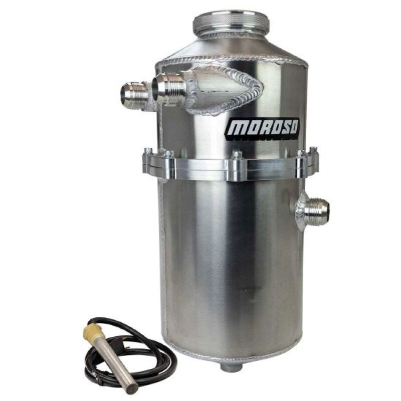 Moroso 2 Pc 60/40 Split 16.5in Tall 7in Dia 7.5qt Dual Inlet Dry Sump Tank w/16AN Male Fitting - 22768