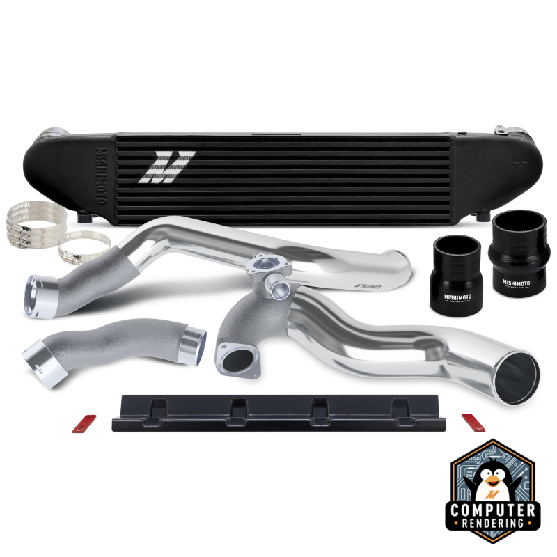 Mishimoto 2024+ Ford Mustang 2.3L EcoBoost Performance Intercooler Kit -  Black/Polished - MMINT-MUS4-24KBKP