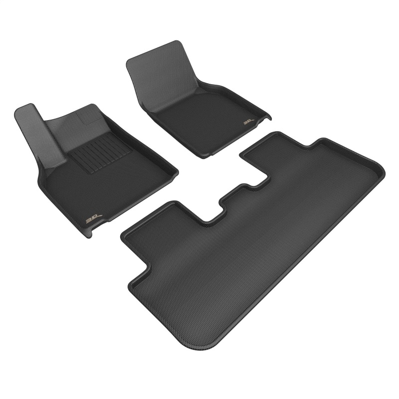 3D MAXpider 2026 Tesla Model Y Juniper Kagu 1st & 2nd Row Floormats - Black - L1TL05401509