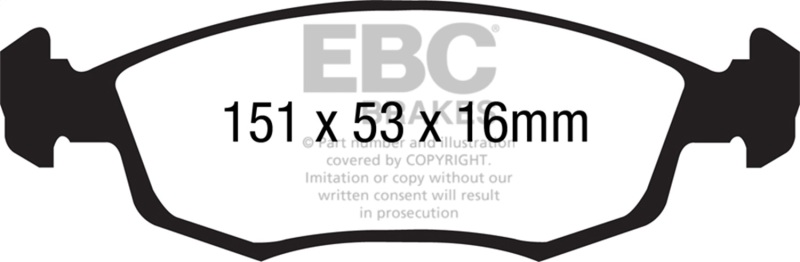 EBC 2013+ Fiat 500E Electric Ultimax2 Front Brake Pads - UD1720