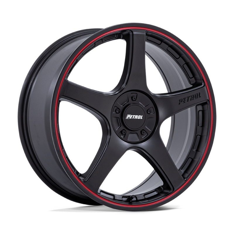 PETROL WHEELS P2E 17X8 5X110/115 72 +40 MATTE BLK RED-LIP