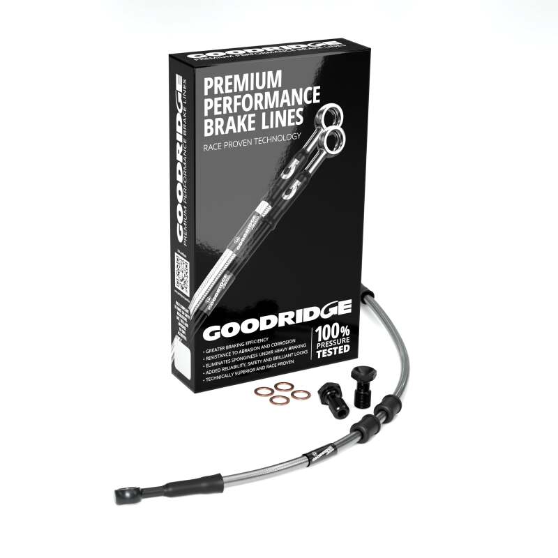 Goodridge 15-17 HD FLSTF/FXSB (w/ABS) +8in Front Brake Line Kit - Clear - HD0216-1FC-CL8