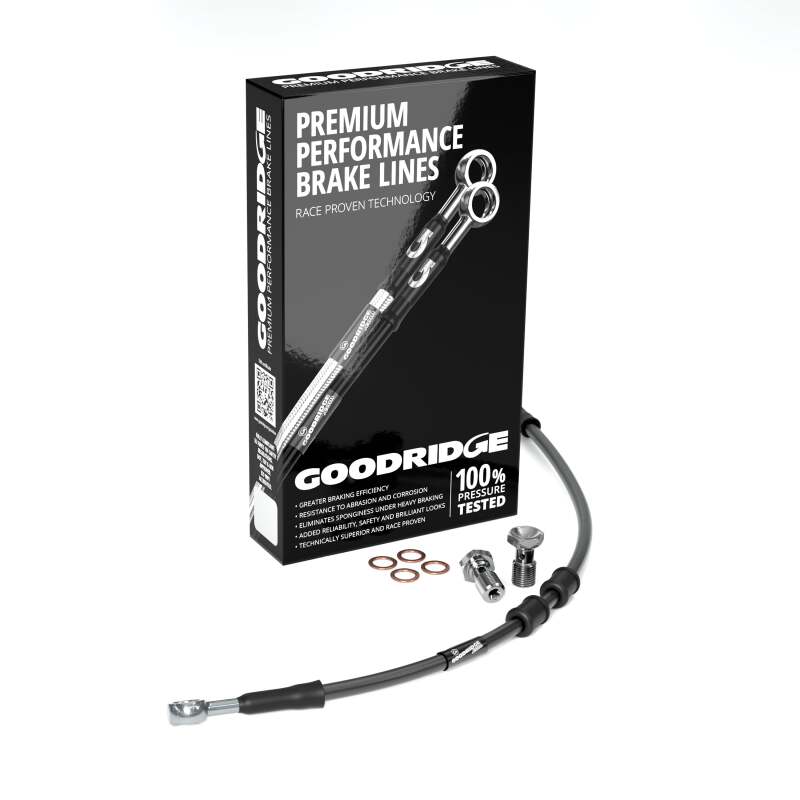 Goodridge 16-17 HD FLSTFBS Fat Boy S (w/ABS) -2in Front Brake Line Kit - Black - HD0219-3FC-BK-2