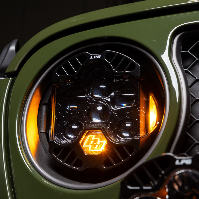 Baja Designs 18-25 Jeep Wrangler JL/20-25 Gladiator JT (w/Halogen) DOT LP6 LED Headlight Kit - Amber - 448312
