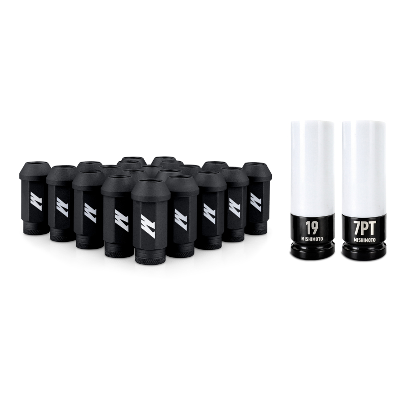 Mishimoto Steel Locking Lug Nuts M14x1.5 20pc Set Black - MMLG-M14-20LBK