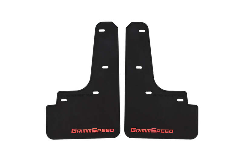 Grimmspeed 22-25 Subaru WRX Mudflaps - Black w/ Red Lettering - GRM.1022.1.RED