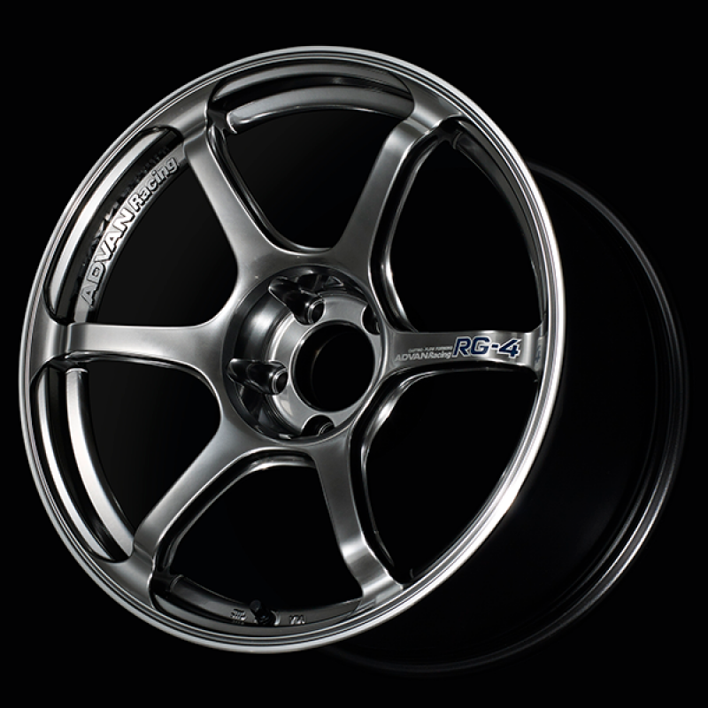 Advan RG-4 17x8.0 / +48 Offset / 5-100 / 63mm Bore / Racing Hyper Black & Ring - YA47G48DHBR