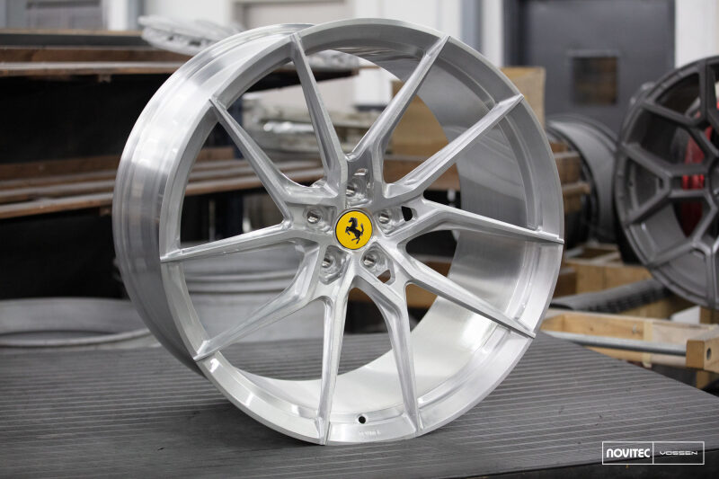 Vossen x Novitec NF8 22x12 ET:42 Brushed - Gloss Clear Ferrari GTC4Lusso Rear Wheel - F-AFP-140-F02-C04