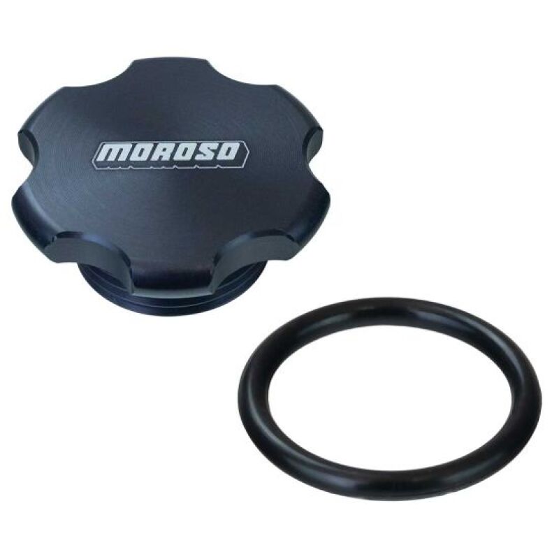 Moroso 1 1/4in-12 Thread Aluminum Filler Cap Kit - Black Anodized - 85293
