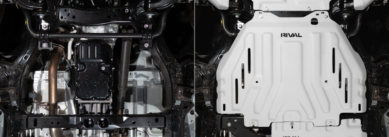 Rival 2025 Toyota 4Runner 6th Gen Gas Engine Aluminum Transmission Catalytic Converter Skid Plate - 2333.9567.4.6