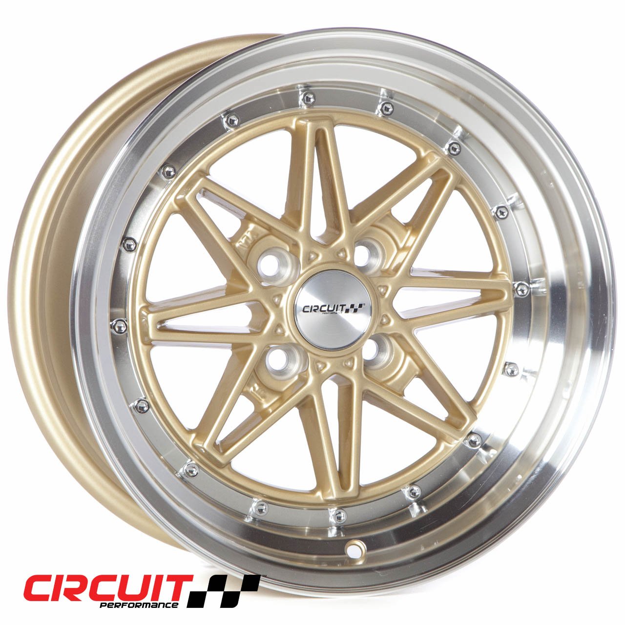Circuit Performance CP24 15×8 Gloss Gold / Machined Lip 4×100 [+25mm] Wheel